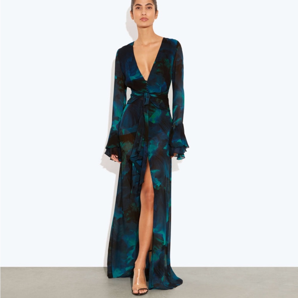 Rat & Boa Teal and Black Long Sleeve Dress